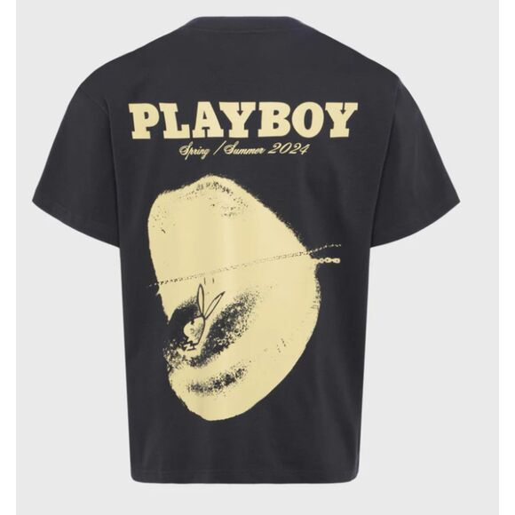 Homme Femme "Playboy" Tongue Tied - Heavyweight Tee - Black - rare 3xl - Picture 2 of 2